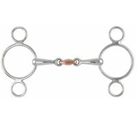 Shires Equestrian Two Ring Copper Lozenge Gag Bit 5.5" Steel