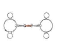 Shires Equestrian Two Ring Copper Lozenge Gag Bit 6" Steel