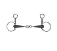 Shires Equikind+ Hanging Cheek Peanut Link Horse Bit in Black 5", Black