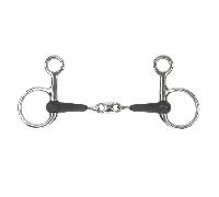 Shires Equikind+ Hanging Cheek Peanut Link Horse Bit in Black 5", Black