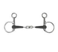 Shires Equikind+ Hanging Cheek Peanut Link Horse Bit in Black 5", Black