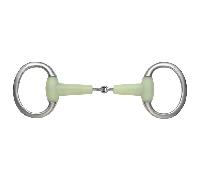 Shires Equikind Jointed Eggbutt Flat Ring - Horse Bridle Bits - Cream - Size: 4.5 inch