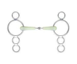 Shires Equikind Jointed Horse 3 Ring Gag Bit Pale Green (5In)