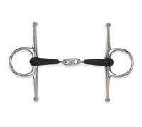 Shires Equikind Plus Full Cheek Peanut Link Bit 4 1/2 inch Silver Black