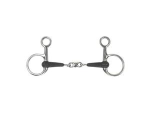 Shires Equikind+ Peanut Link Horse Hanging Cheek Snaffle Bit Black (5.5In)