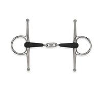 Shires Equikind Plus Full Cheek Peanut Link Bit 5 inch Silver Black