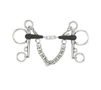 Shires Equikind Plus Pelham Peanut Link Bit 5 1/2 inch Silver Black
