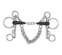 Shires Equikind Plus Pelham Peanut Link Bit 5 inch Silver Black