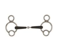 Shires Equestrian Bit Equikind+ Universal Jointed Mouth Bit Silver/Black 5 inch