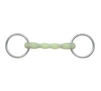 Shires Equikind Ripple Mullen Mouth Horse Loose Ring Snaffle Bit Pale Green (5.5In)