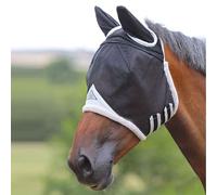 Shires Field Durable Fly Mask With Ears - Black - Size: Cob