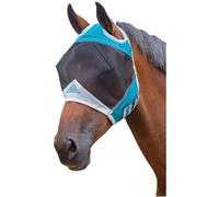 Shires Fine Mesh Ear Holes Horse Fly Mask Teal (X Full)