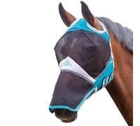 Shires Fine Mesh Ear Holes Horse Fly Mask With Nose Teal (Pony)