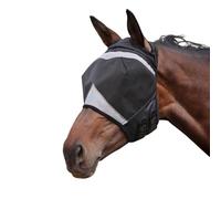 Shires FlyGuard Pro Fine Mesh Fly Mask with Ear Hole - Cob Size | Lightweight Breathable Mesh Fly & Insect Protection | Comfortable Secure Fit for Turnout, Grazing & Stable Use | Jet Colour