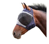 Shires Fine Mesh Fly Mask With Ear Hole - Navy Blue