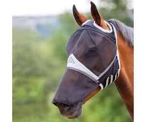 Shires Fine Mesh Fly Mask With Ear Hole & Nose - Black - Size: Small Pony
