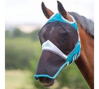 Shires Fine Mesh Fly Mask With Ear Hole & Nose - Turquoise - Size: Pony