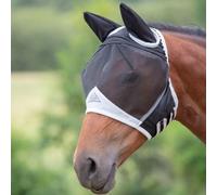 Shires Fine Mesh Fly Mask with Ears - Black - Size: Full