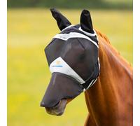 Shires Fine Mesh Fly Mask with Ears & Nose Extension - Black - Size: Full