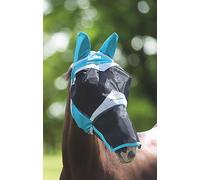 Shires Fine Mesh Fly Mask With Ears & Nose - Teal Extra Full