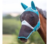 Shires Fine Mesh Fly Mask with Ears & Nose - Turquoise - Size: Shetland