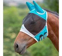 Shires Fine Mesh Fly Mask with Ears - Turquoise - Size: Small Pony