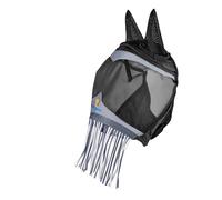 Shires Fine Mesh Fly Mask with Nose Fringe - Jet Black