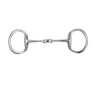 Shires Flat Ring Eggbutt with Lozenge Horse Snaffle Bit, Stainless Steel (5.0")