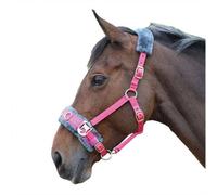 Shires Fleece Lined Plush Horse Lunge Cavesson Pink (X Full)