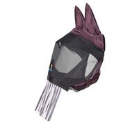 Shires FlyGuard Pro Deluxe Fly Mask with Ears & Nose Fringe - Extra Full Size | Premium Fine Mesh Protection | Lightweight Fly & Insect Guard | Secure Fit | Black Cherry