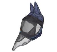 Shires FlyGuard Pro Deluxe Fly Mask with Ears & Nose - Full Size | Premium Fine Mesh Protection | Lightweight Breathable Fly & Insect Guard | Secure Fit | Navy