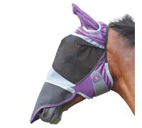 Shires FlyGuard Pro Deluxe Fly Mask With Ears & Nose - Purple Extra Full