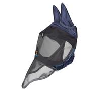 Shires FlyGuard Pro Deluxe Fly Mask with Ears & Nose - Small Pony Size | Premium Fine Mesh Protection | Lightweight Breathable Fly & Insect Guard | Secure Fit | Navy