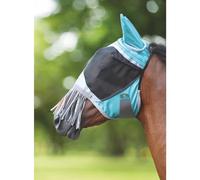 Shires FlyGuard Pro Deluxe Fly Mask with Nose Fringe - Green Extra Full