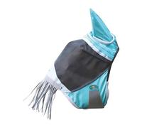 Shires FlyGuard Pro Deluxe Fly Mask with Nose Fringe - Green Pony