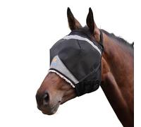 Shires FlyGuard Pro Fine Mesh Earless Fly Mask - Full Size | Lightweight Polyester Fly & Insect Protection | Breathable Fine Mesh for Turnout, Grazing & Stable Use | Jet Colour