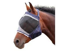 Shires FlyGuard Pro Fine Mesh Earless Fly Mask - Pony Size | Lightweight Polyester Fly & Insect Protection | Breathable Fine Mesh for Turnout, Grazing & Stable Use | Navy Colour