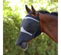 Shires FlyGuard Pro Fine Mesh Earless Fly Mask with Nose - Black - Size: Extra Full