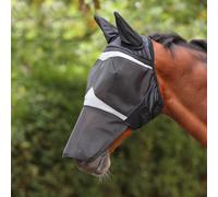 Shires FlyGuard Pro Fine Mesh Fly Mask with Ears & Square Nose - Jet Black