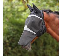 Shires FlyGuard Pro Fine Mesh Fly Mask with Ears & Square Nose - Jet Black