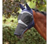 Shires FlyGuard Pro Fine Mesh Fly Mask with Ears & Square Nose - Navy Blue