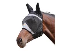 Shires FlyGuard Pro Fine Mesh Fly Mask with Ears - XS Pony Size | Lightweight Breathable Mesh Fly & Insect Protection | Secure Fit for Turnout, Grazing & Stable Use | Jet Colour