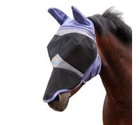 Shires FlyGuard Pro Fine Mesh Fly Mask with Ears & Nose - XXF Size | Lightweight Breathable Mesh Fly & Insect Protection | Secure Fit for Turnout, Grazing & Stable Use | Sky Colour
