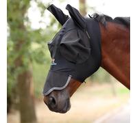 Shires Stretch Horse/Pony Fly Mask UV Protection with Ears & Nose (Small Pony, Jet)