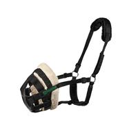 Shires FreeGraze AirFlow Grazing Muzzle - Black - ventilation, faux fur lining
