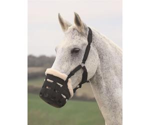 Shires Freegraze Deluxe Nylon Horse Pony Grass Grazing Muzzle Fleece Comfort