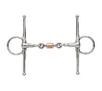 Shires Full Cheek Snaffle with Copper Peanut - Silver - Size: 4.5 inch