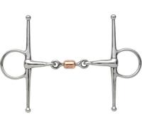 Shires FULL CHEEK SNAFFLE WITH COPPER PEANUT Stainless Steel Durable Easy Clean Copper [S/STEEL] [5.5"]