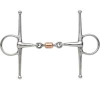 Shires FULL CHEEK SNAFFLE WITH COPPER PEANUT Stainless Steel Durable Easy Clean Copper [S/STEEL] [5.5"]