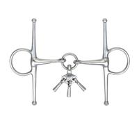 Shires Equestrian Bridle Bit - Full Cheek Snaffle with Keys - Stainless Steel - Size 5